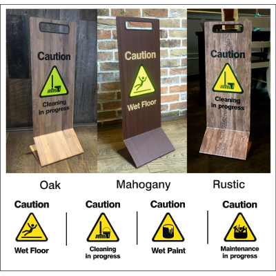 Contemporary Wood Effect Floor Signs